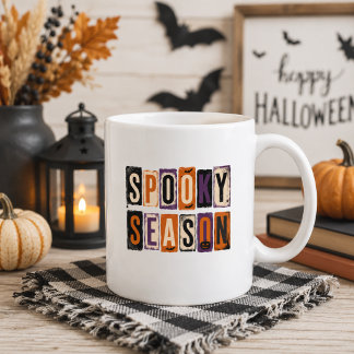 Mug Lettres de bloc vintage de saison effrayante