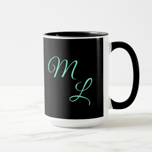 Mug Lettres de grâce sur un noir (Droite)