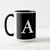 Mug lettres de nom des initiales en noir et blanc (Gauche)