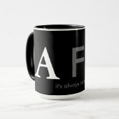 Mug lettres de nom des initiales en noir et blanc (Devant gauche)