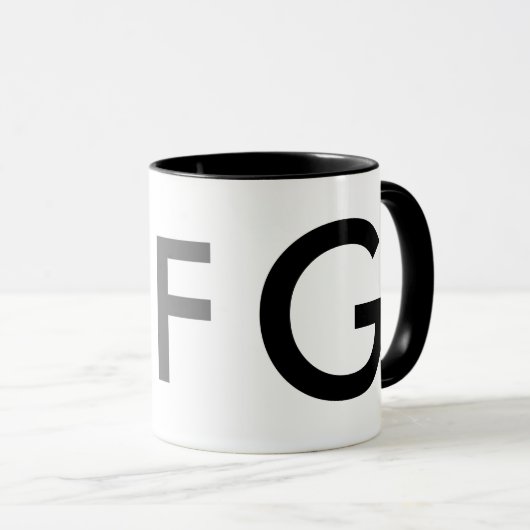 Mug lettres de nom monographique initiales (Devant droit)
