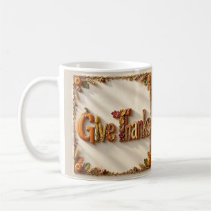 Mug Lettres de récolte de remerciements dans un cadre