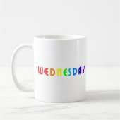 Mug Lettres design mercredi dans les couleurs arc-en-c (Gauche)