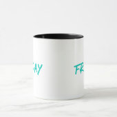 Mug Lettres design vendredi en Turquoise (Centre)