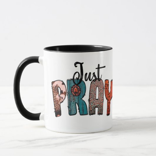 Mug Lettres funky Priez simplement (Gauche)