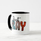 Mug Lettres funky Priez simplement (Devant gauche)