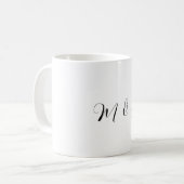 Mug Lettres Initiales Monogramme Cadeau de Mariage Fav (Devant gauche)