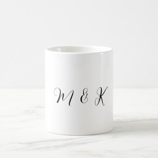 Mug Lettres Initiales Monogramme Cadeau de Mariage Fav (Centre)