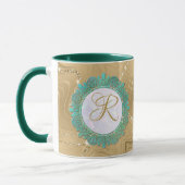 Mug Lettres Initiales Monogramme Élégant avec Mandala (Gauche)