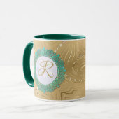 Mug Lettres Initiales Monogramme Élégant avec Mandala (Devant gauche)