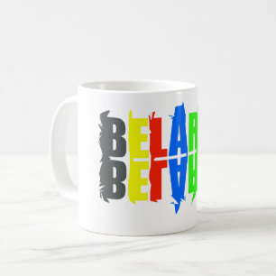 Mug Lettres joyeuses colorées de Biélorussie