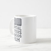 Mug Lettres majuscules et points bruh, enseignants sar (Devant gauche)