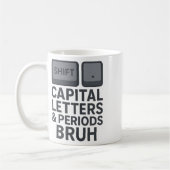 Mug Lettres majuscules et points bruh, enseignants sar (Gauche)