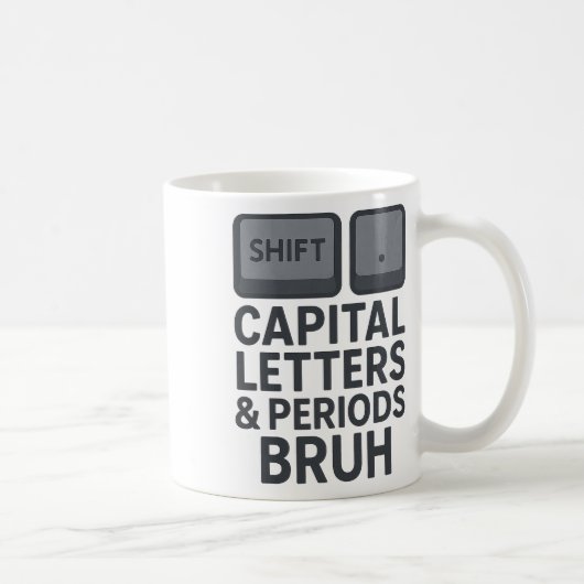 Mug Lettres majuscules et points bruh, enseignants sar (Droite)