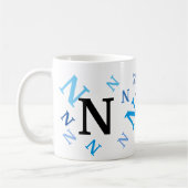 Mug - Lettres mélangées en bleu (Gauche)