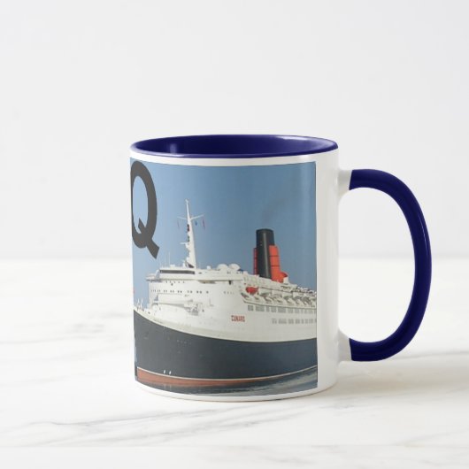 Mug Lettres - Q - QE2 (la Reine Elizabeth 2) (Droite)
