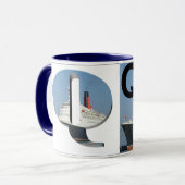Mug Lettres - Q - QE2 (la Reine Elizabeth 2) (Devant gauche)