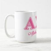 Mug Lettres roses d'Omega de Chi d'Alphi (Gauche)