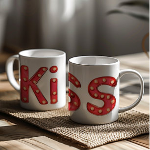 Mug Lettres rouges Kiss Sign