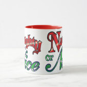 Mug Lettres rouges rétro Noël, Naughty ou Nice (Centre)