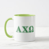 Mug Lettres vertes d'Omega de Chi d'Alphi (Gauche)
