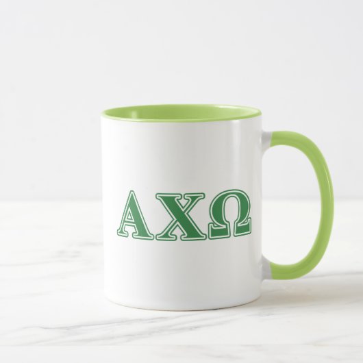 Mug Lettres vertes d'Omega de Chi d'Alphi (Droite)