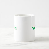 Mug lettres vertes "végétalien", fond blanc (Centre)