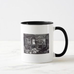 Mug L'étude de Charles Darwin à vers le bas logent,