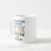 Mug L'étudiant en comptabilité a besoin de plus de caf (Devant gauche)