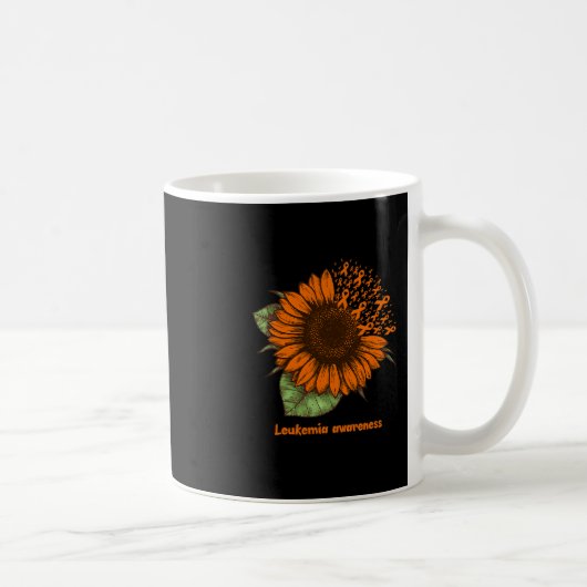 Mug leucémie orange conscience tournesol cadeau guerri (Droite)