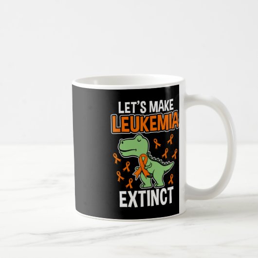 Mug Leukemia Dinosaur Orange Ribbon Hématologue Repti (Droite)