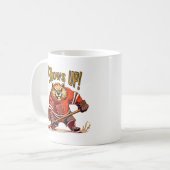 Mug Lève les coudes ! Castor de hockey, Feuille d'érab (Devant gauche)