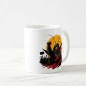 Mug Lève-toi. Résiste. Dirige. Graphisme de Cafard Reb (Devant droit)