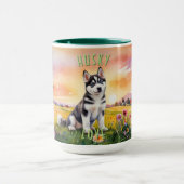 Mug Levée de soleil de Husky Sibérien (Centre)