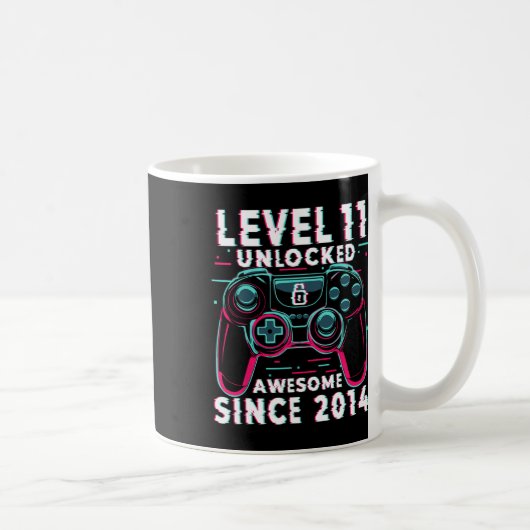 Mug Level 11 Unlocked Video Game 11th Birthday Gamer B (Droite)