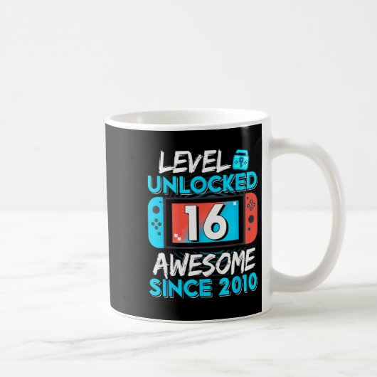 Mug Level 16 Unlocked Awesome Since 2010 16th Birthday (Droite)