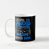 Mug Level 22 Unlocked Awesome Since 2004 22nd Birthday (Gauche)
