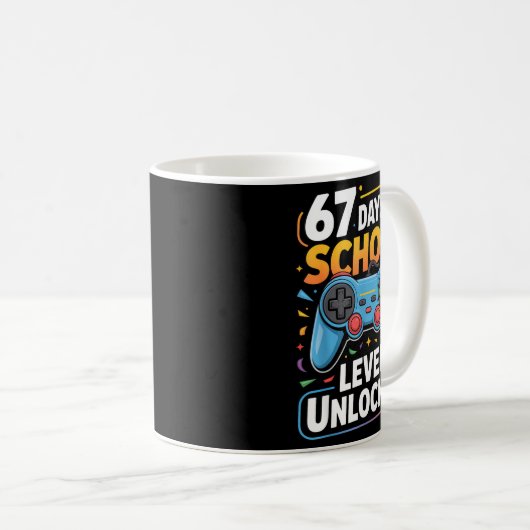Mug Level 67 Days Of School Unlocked Boys 67th Day Of (Devant droit)