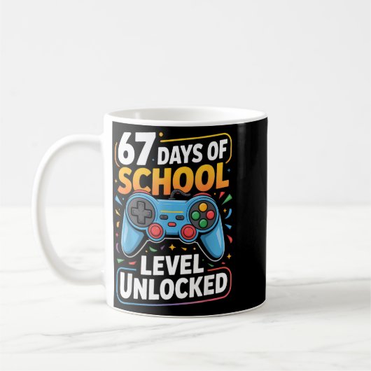 Mug Level 67 Days Of School Unlocked Boys 67th Day Of (Gauche)