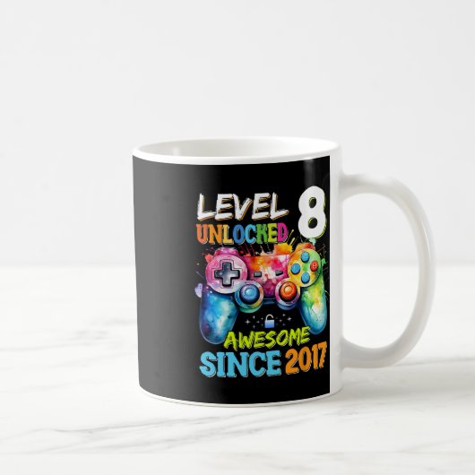 Mug Level 8 Unlocked Awesome 2017 Video Games Birthday (Droite)