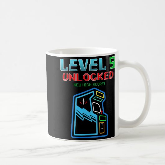 Mug Level 9 Unlocked New High Score Arcade Game Birthd (Droite)