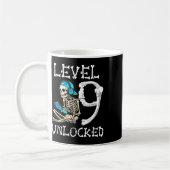 Mug Level 9 Unlocked Skeleton Gamer Video Gaming 9th B (Gauche)
