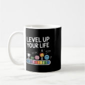 Mug Level Up Your Life Progress Bar Gamer Motivation  (Gauche)