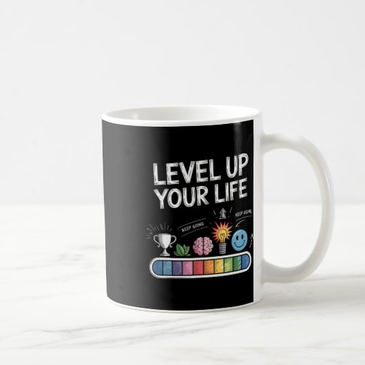 Mug Level Up Your Life Progress Bar Gamer Motivation  (Droite)