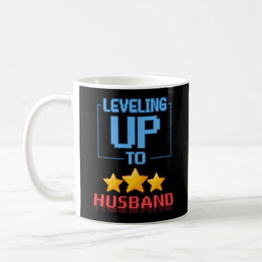 Mug Leveling Up To Husband Funny Groom To Be Bachelor (Gauche)