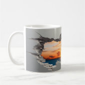 Mug Lever de soleil 3D sur l'océan Sublimation envelop (Gauche)