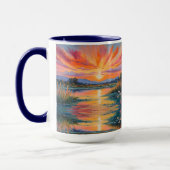 Mug Lever de soleil à l'aquarelle de l'étang (Gauche)