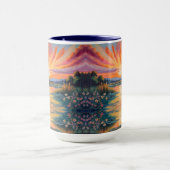 Mug Lever de soleil à l'aquarelle de l'étang (Centre)