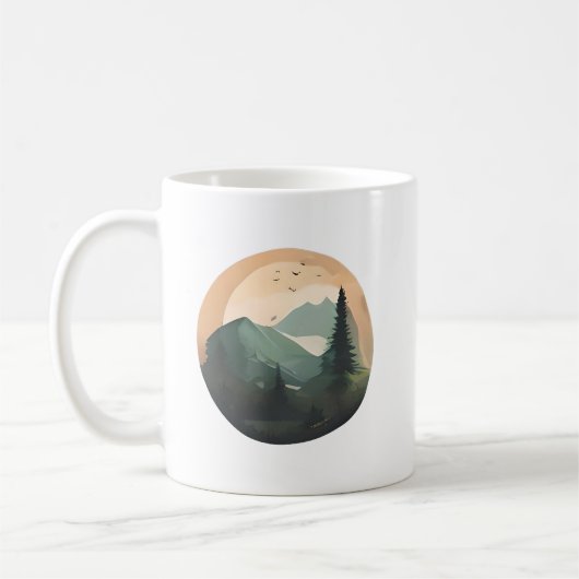 Mug Lever de soleil au-dessus des pics : une scène de (Gauche)