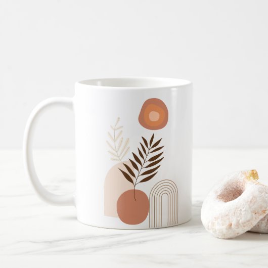Mug Lever de soleil botanique moderne | Vibrations pos (Avec donut)